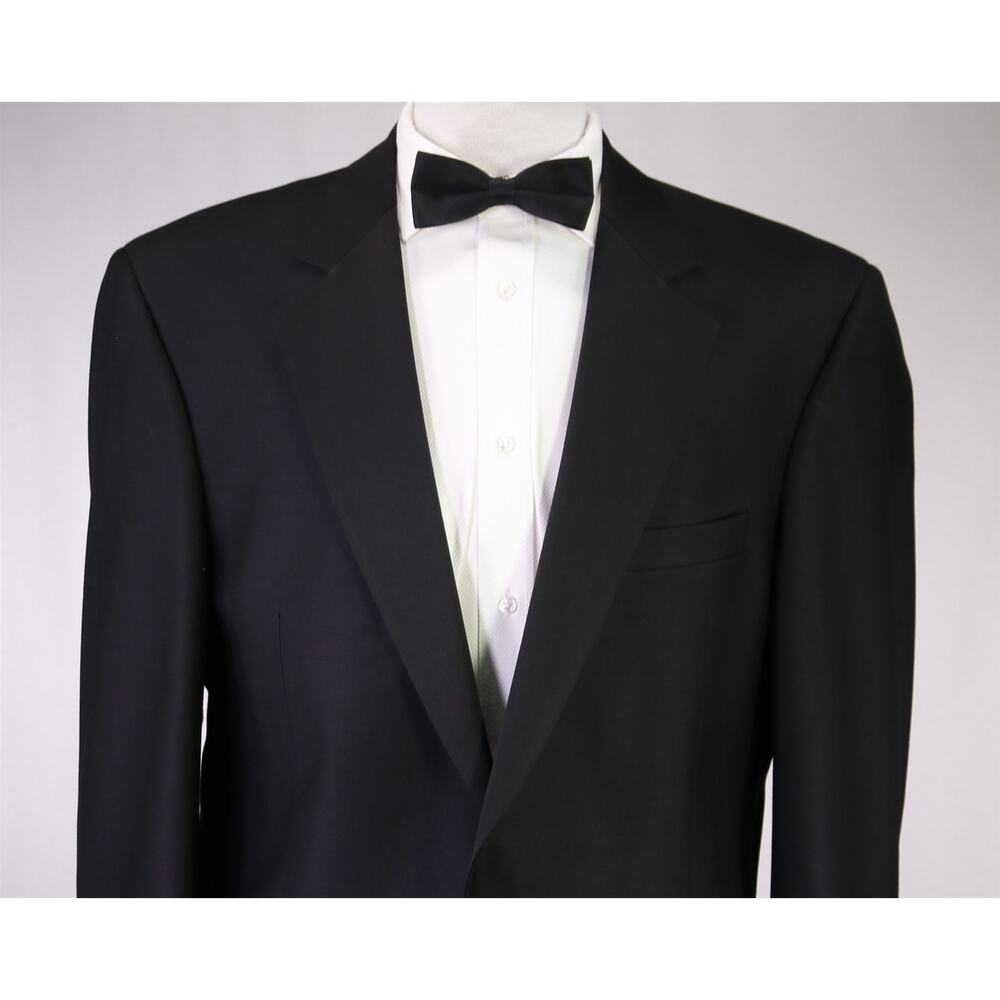Jos A Bank Signature Black 1-Btn Notch Lapel Formal Tuxedo Dinner Wool Suit 42L - Picture 3 of 9